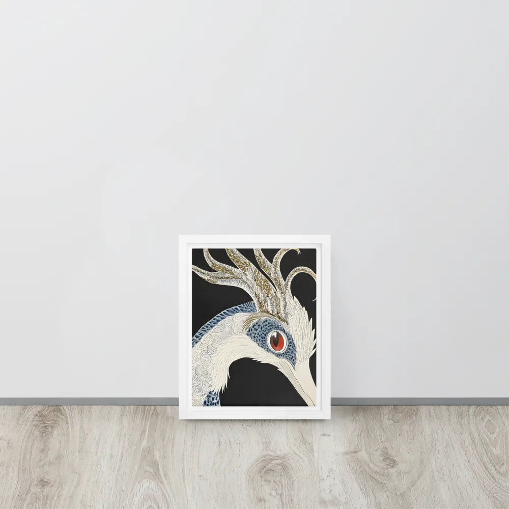 Elegance of the Majestic Peacock | Canvas with White Frame | 8″×10″
