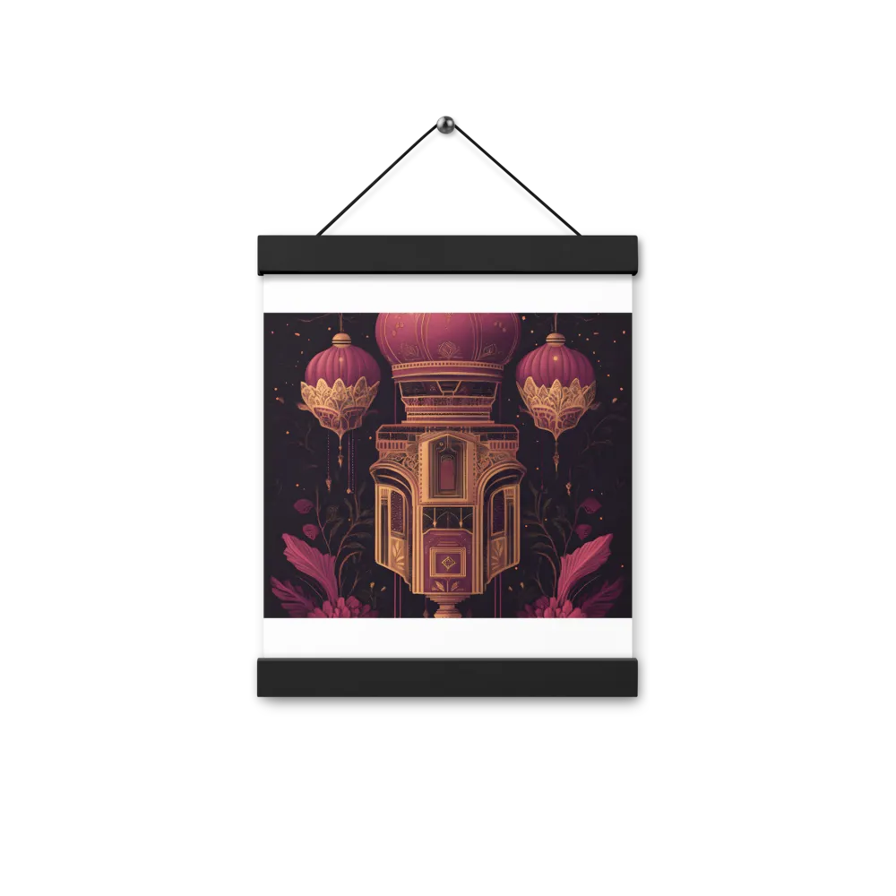 Ornate Harmony: A Digital Floral Architecture | Poster With Black Wood Hanger | 8″×10″