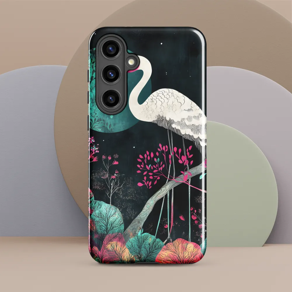 Ethereal Presence: Heron in a Floral Dreamscape