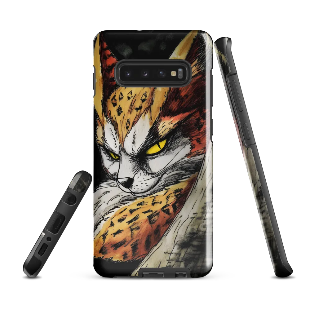 Fierce Gaze of the Wild Cat | Phone Case |  S10 Plus | Tough Case | Glossy