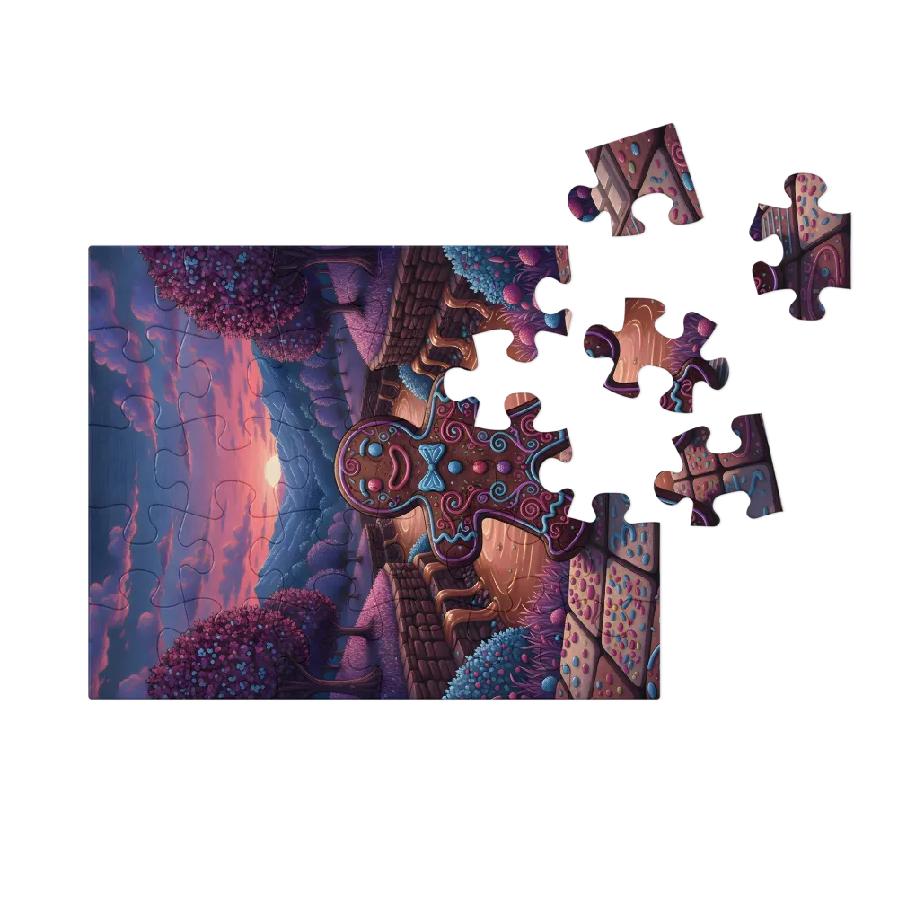 Gingerbread Sunset 
 Jigsaw Puzzle in Tin Box