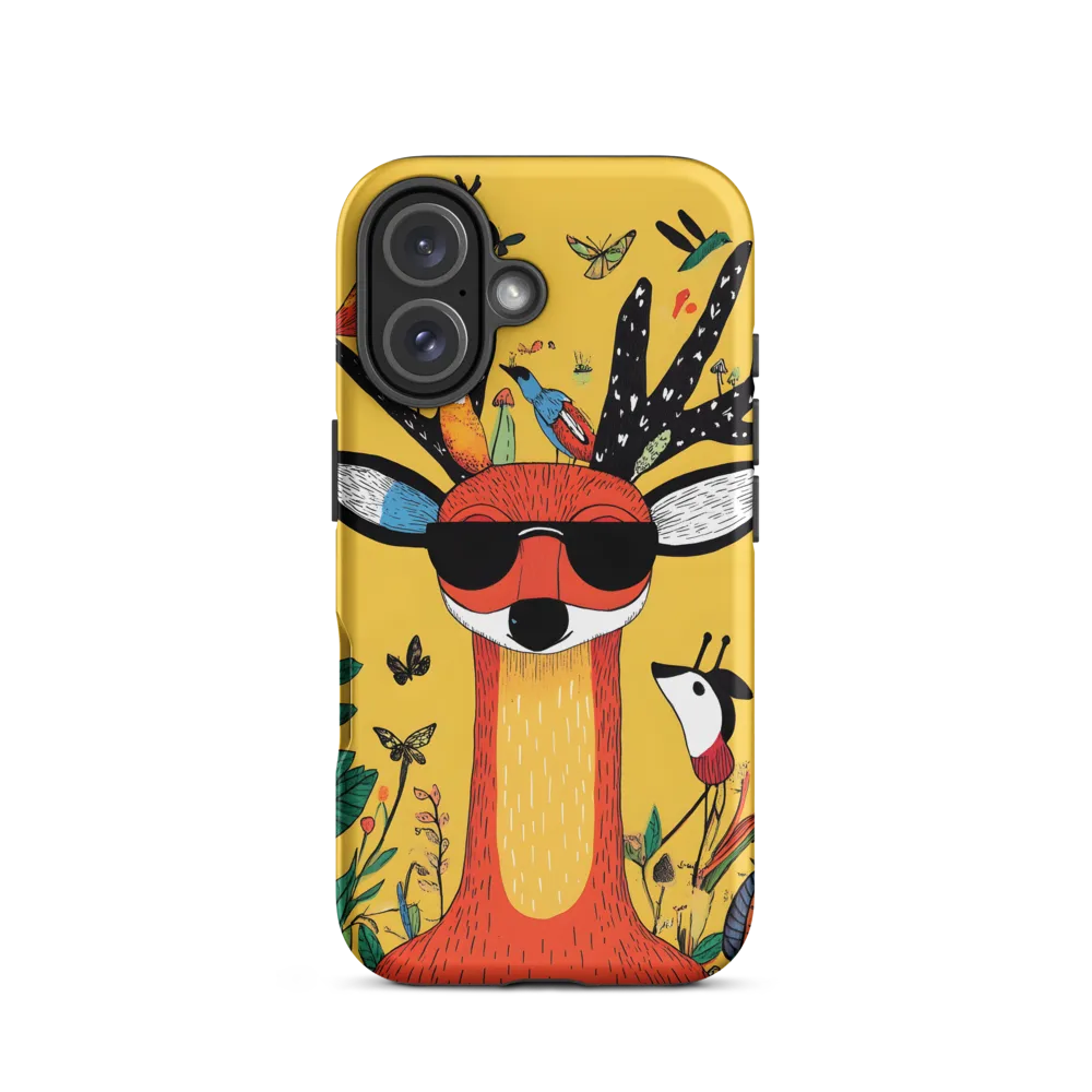 Playful Deer with Sunglasses | Phone Case |  16 | Tough Case | Matte