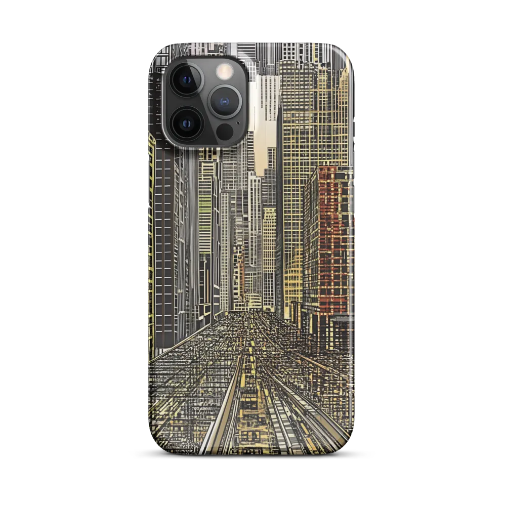 Urban Symphony: The Golden Grid | Phone Case |  12 Pro Max | Snap Case | Glossy