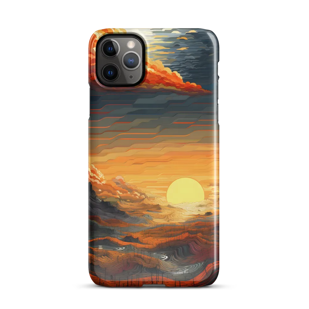 Ethereal Sunset: A Serene Landscape in Flowing Forms | Phone Case |  11 Pro Max | Snap Case | Glossy