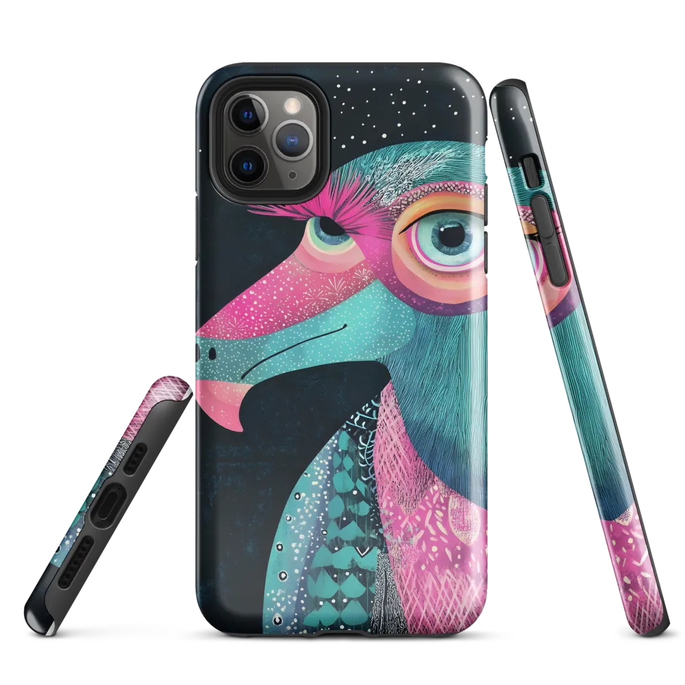 Whimsical Vulture: A Dance of Colors | Phone Case |  11 Pro Max | Tough Case | Glossy