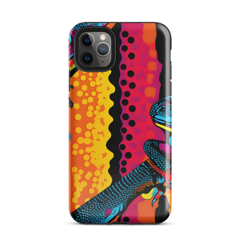 Colorful Encounters: The Playful Geckos | Phone Case |  11 Pro Max | Tough Case | Glossy