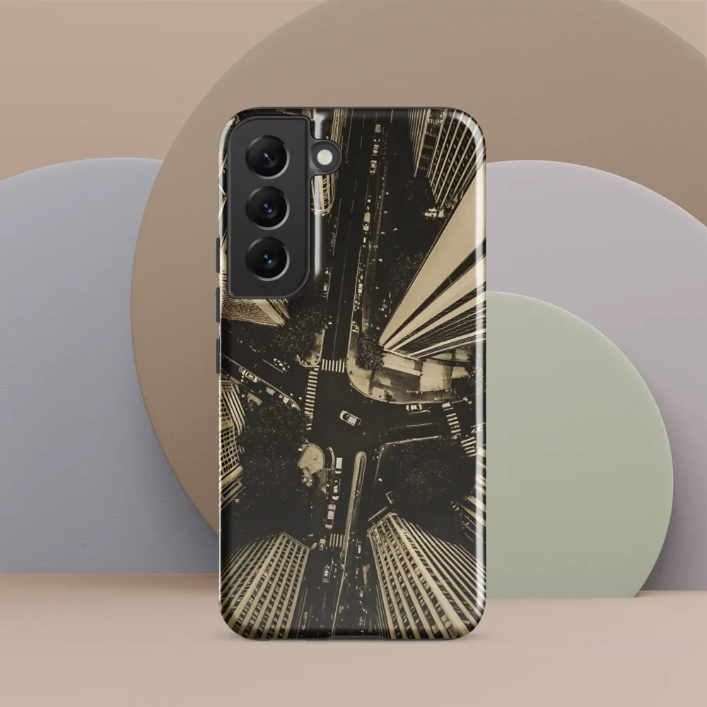 Urban Symphony: Aerial Perspective of City Life | Phone Case |  S22 | Tough Case | Glossy