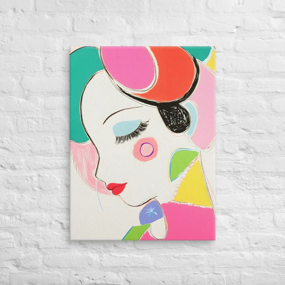 Whimsical Portrait in Colorful Abstraction | Canvas | 24″×32″