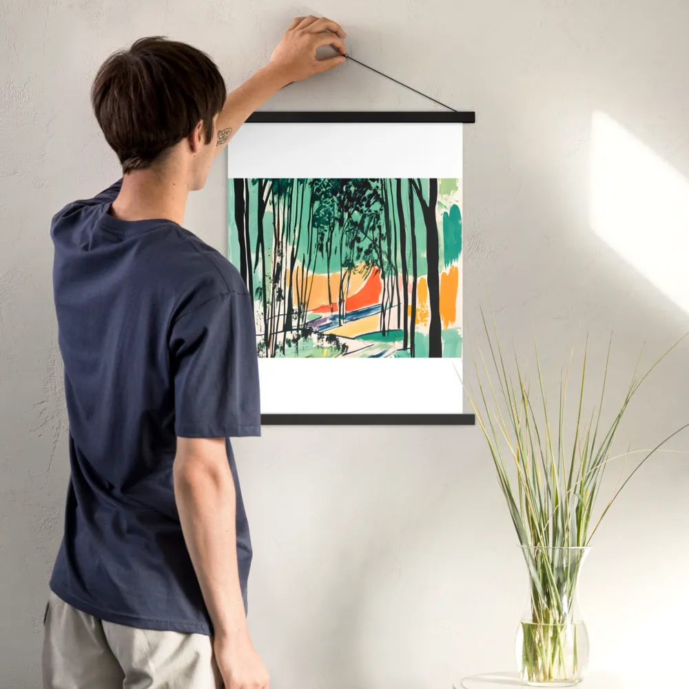 Winding Path Through the Forest | Poster With Black Wood Hanger | 18″×24″