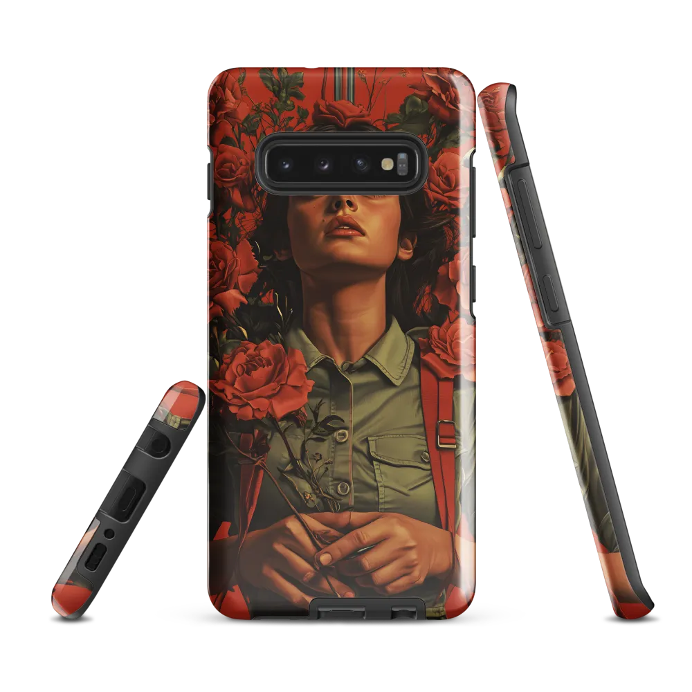 Harmony and Strength: A Portrait Among Roses | Phone Case |  S10 Plus | Tough Case | Glossy