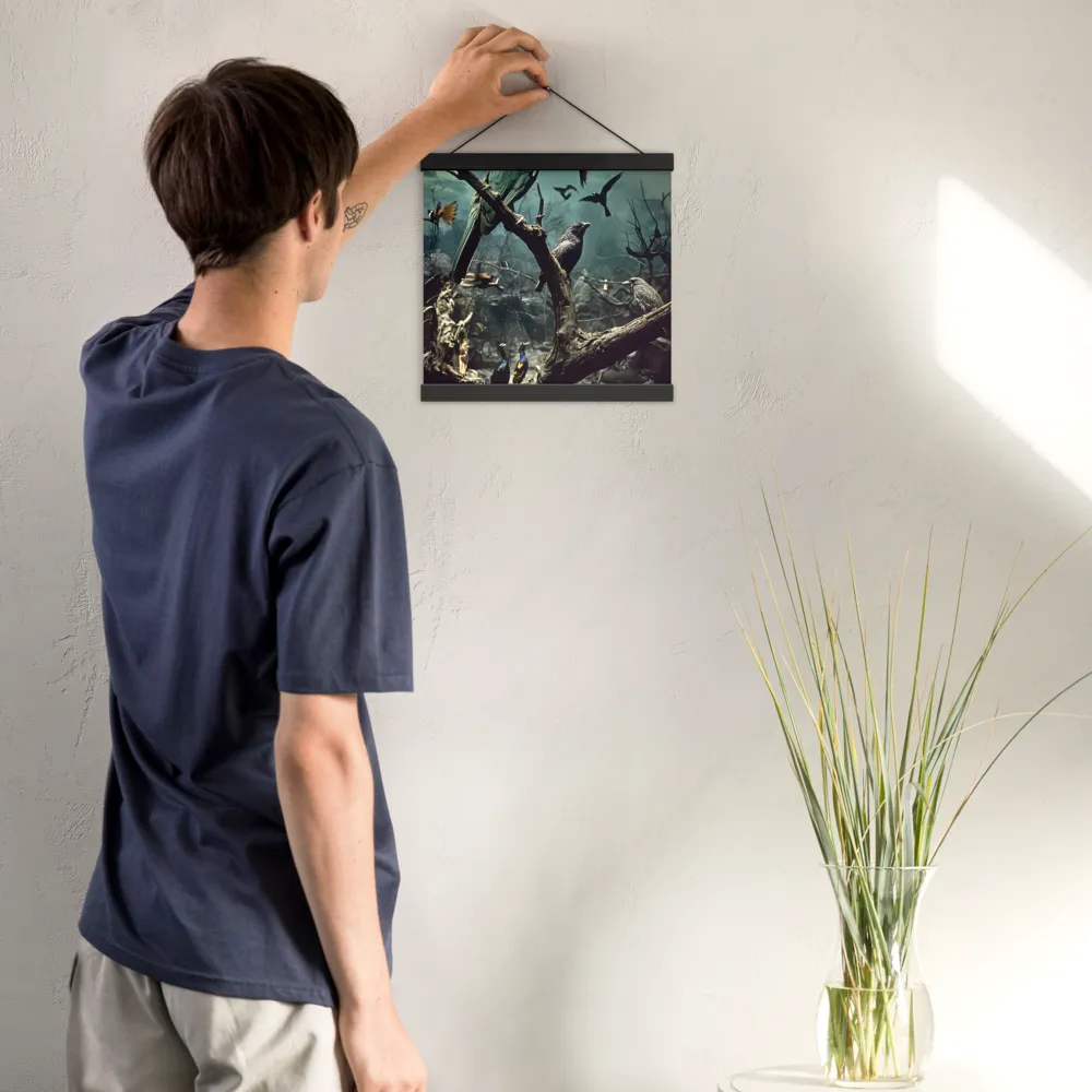 Whispers of the Avian Realm | Poster With Black Wood Hanger | 12″×12″