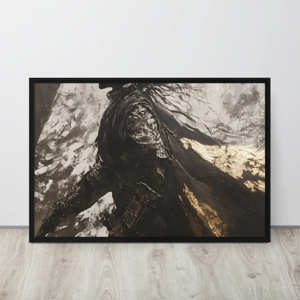 The Silhouette of Valor | Canvas with Black Frame | 24″×36″