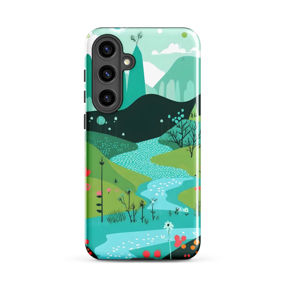 Whimsical River in a Lush Landscape