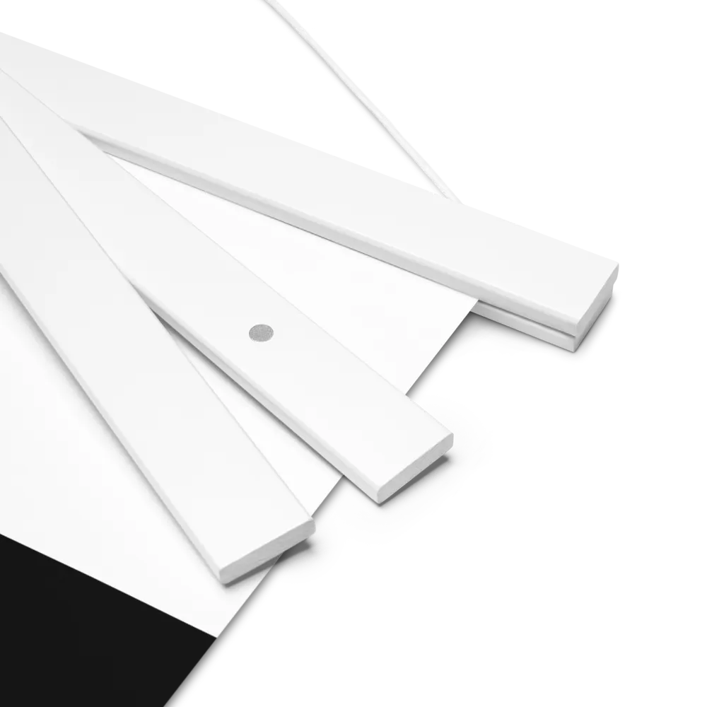 Elegance in White: The Pelican | Poster With White Wood Hanger | 18″×24″