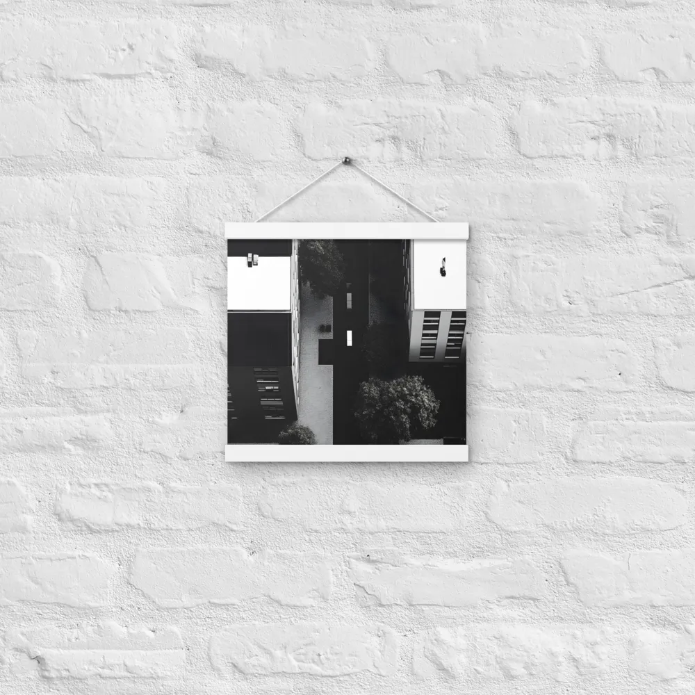 Urban Serenity from Above | Poster With White Wood Hanger | 12″×12″