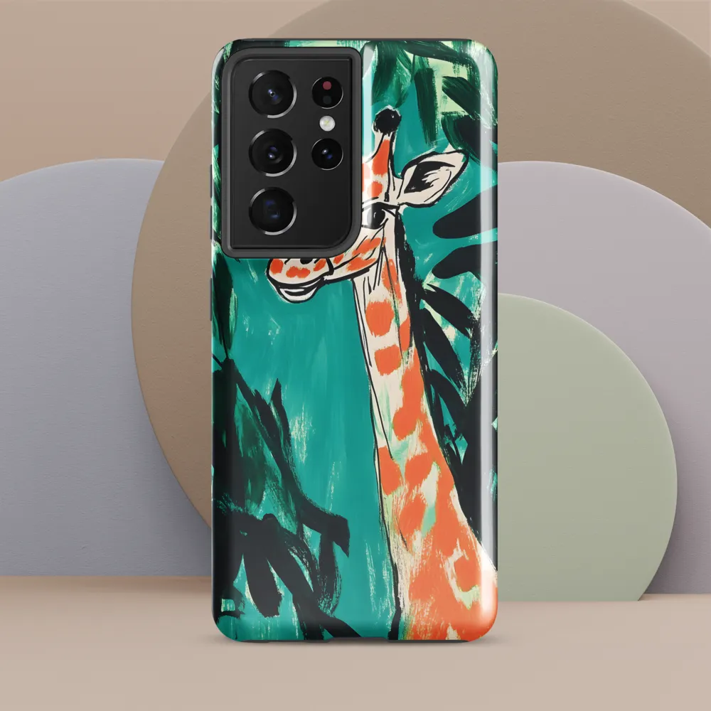 Curious Giraffe in Lush Greenery | Phone Case |  S21 Ultra | Tough Case | Glossy