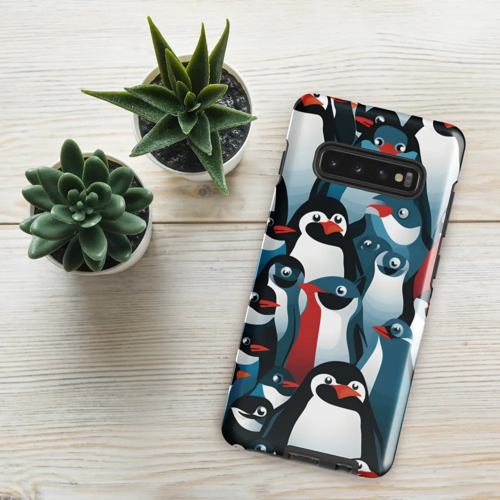 Penguin Parade | Phone Case |  S10 Plus | Tough Case | Glossy