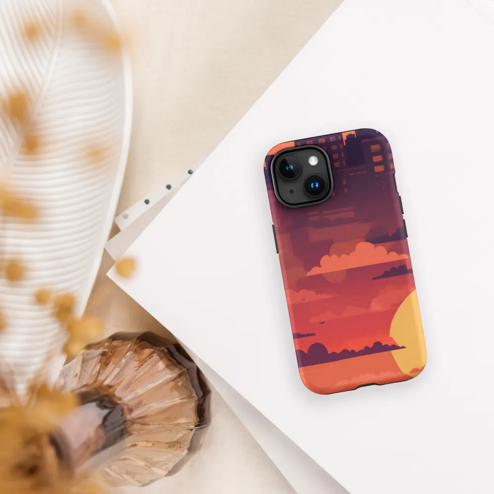 Urban Dusk: A Symphony of Cityscapes | Phone Case |  15 | Tough Case | Matte