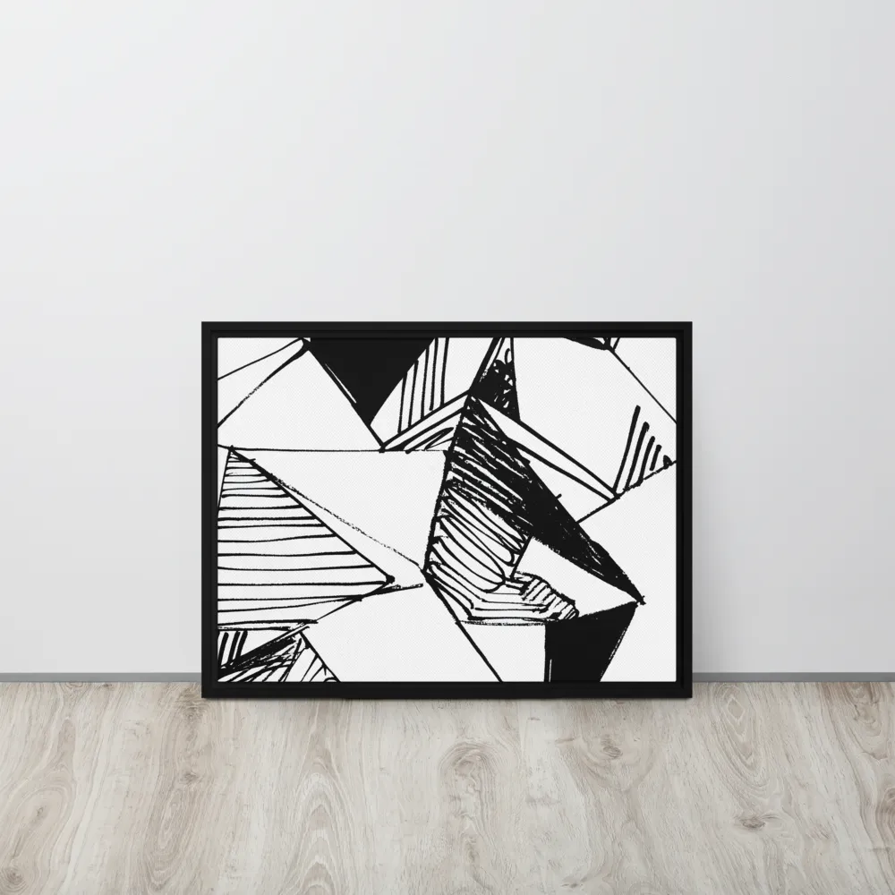Dynamic Geometry in Ink | Canvas with Black Frame | 18″×24″