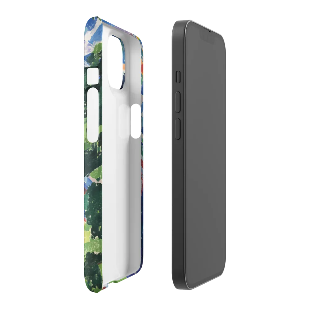 Elysium: A Soaring Figure Amidst Colorful Landscapes | Phone Case |  14 | Snap Case | Matte