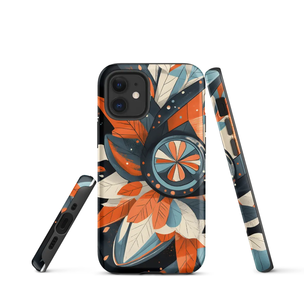 Floral Symphony in Orange and Teal