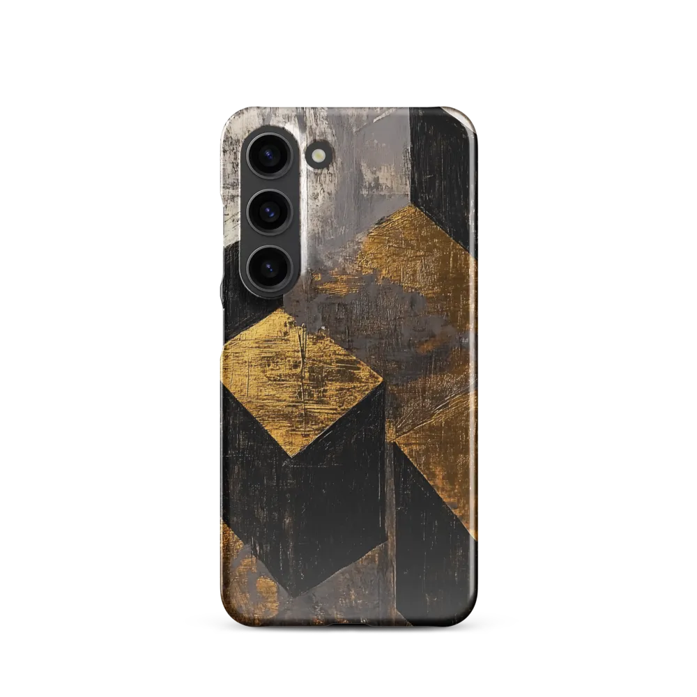 Geometric Harmony in Gold and Black | Phone Case |  S23 | Snap Case | Glossy