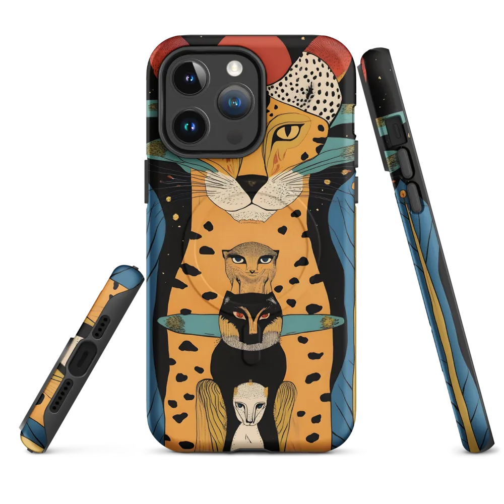 Cosmic Symphony of Felines | Phone Case |  14 Pro Max | MagSafe® Tough Case | Matte