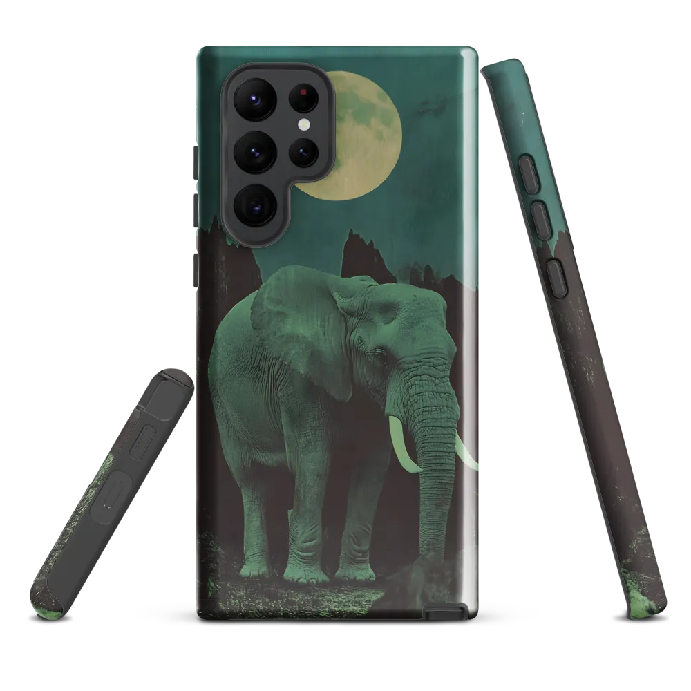 Ethereal Presence: Elephant Under a Full Moon