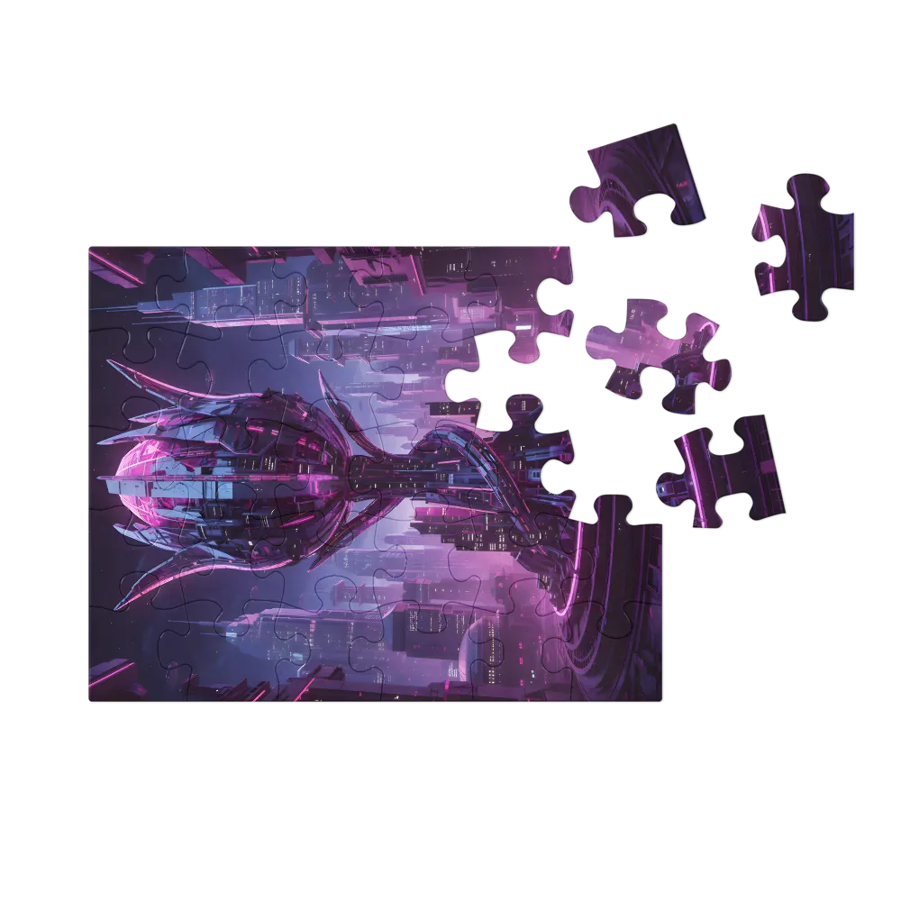 Neon Lotus 
 Jigsaw Puzzle in Tin Box