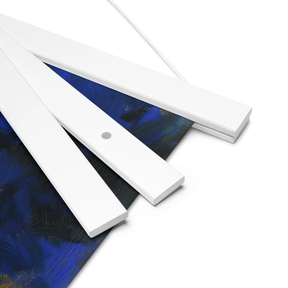 Contemplation Under the Night Sky | Poster With White Wood Hanger | 10″×10″