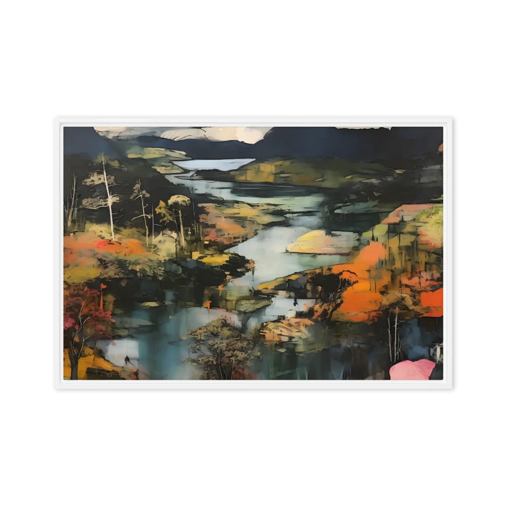 Harmony of Nature: An Abstract Journey | Canvas with White Frame | 24″×36″
