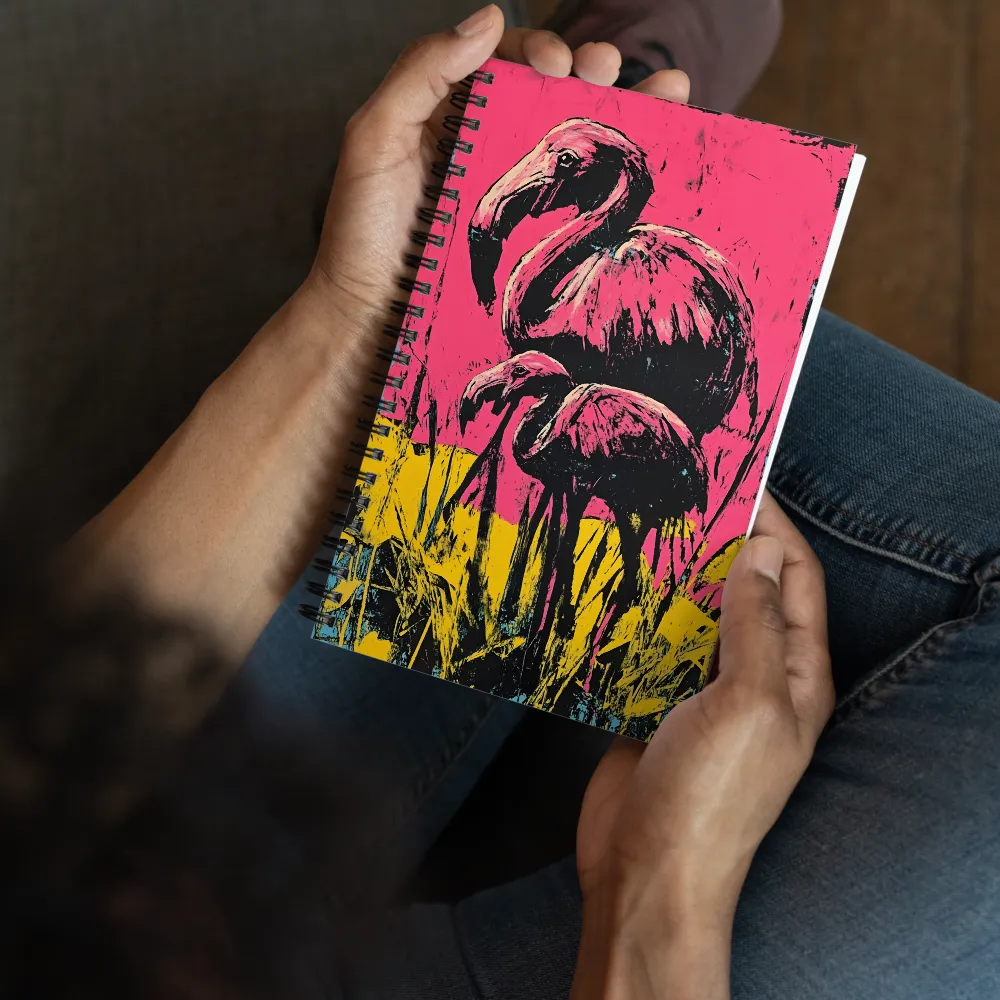 Flamingo Duet: A Pop Art Expression | Spiral Notebook