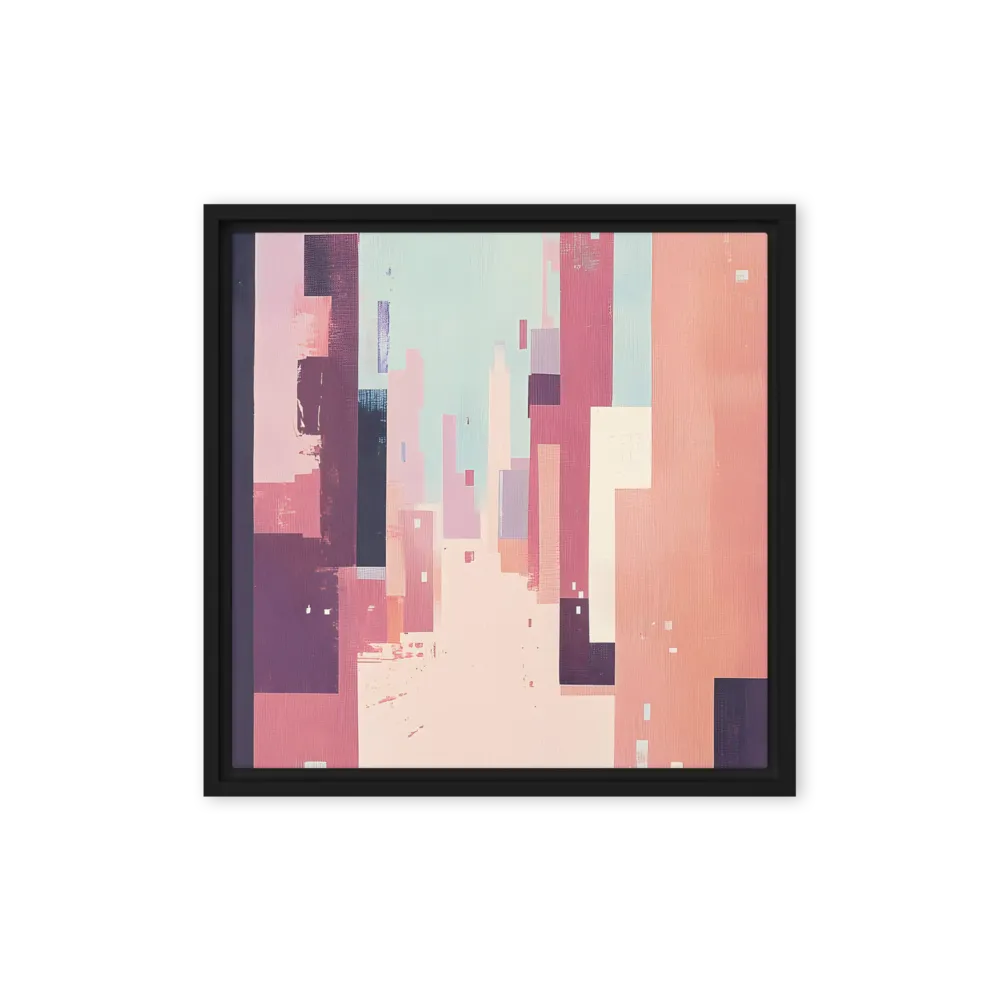 Tranquil Cityscape | Canvas with Black Frame | 16″×16″