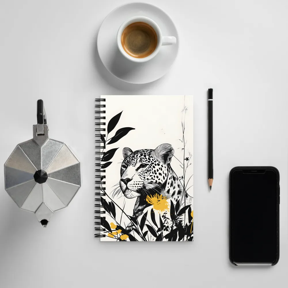 Majestic Leopard Amongst Flora | Spiral Notebook