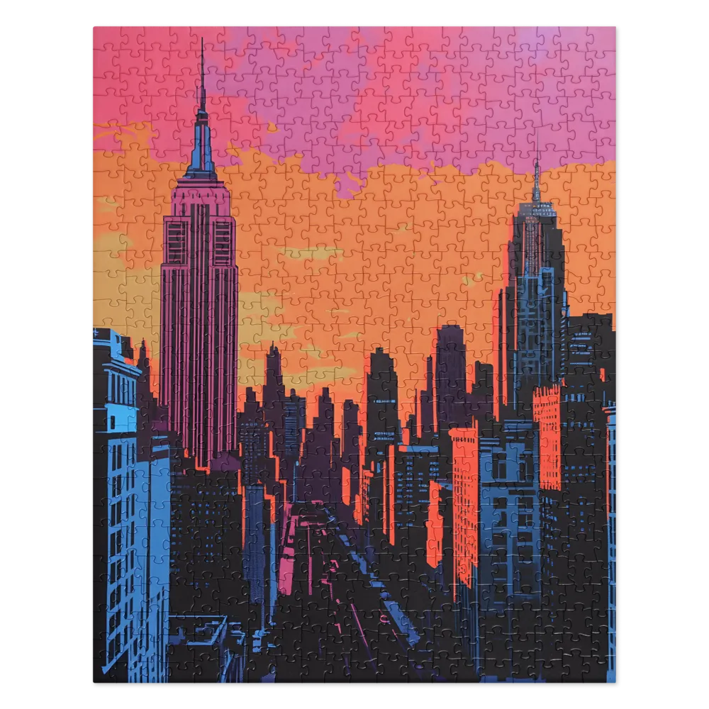 Sunset Over Skyscrapers | Jigsaw Puzzle | 520 pieces