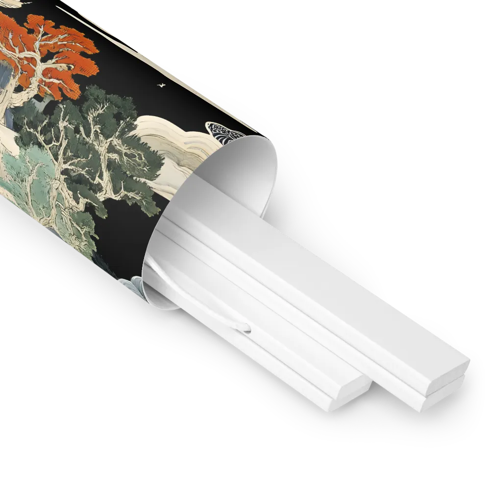 Whispers of the Pagoda | Poster With White Wood Hanger | 14″×14″