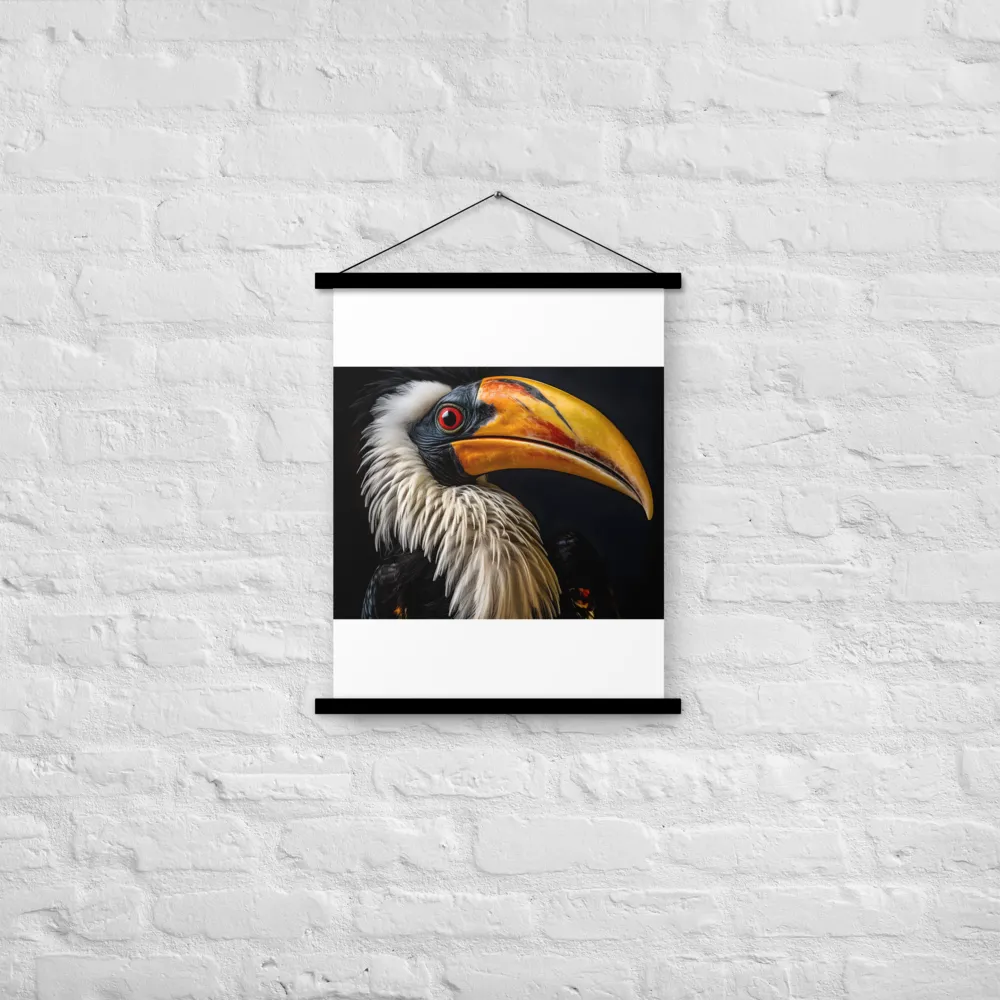 Majestic Hornbill Portrait | Poster With Black Wood Hanger | 18″×24″