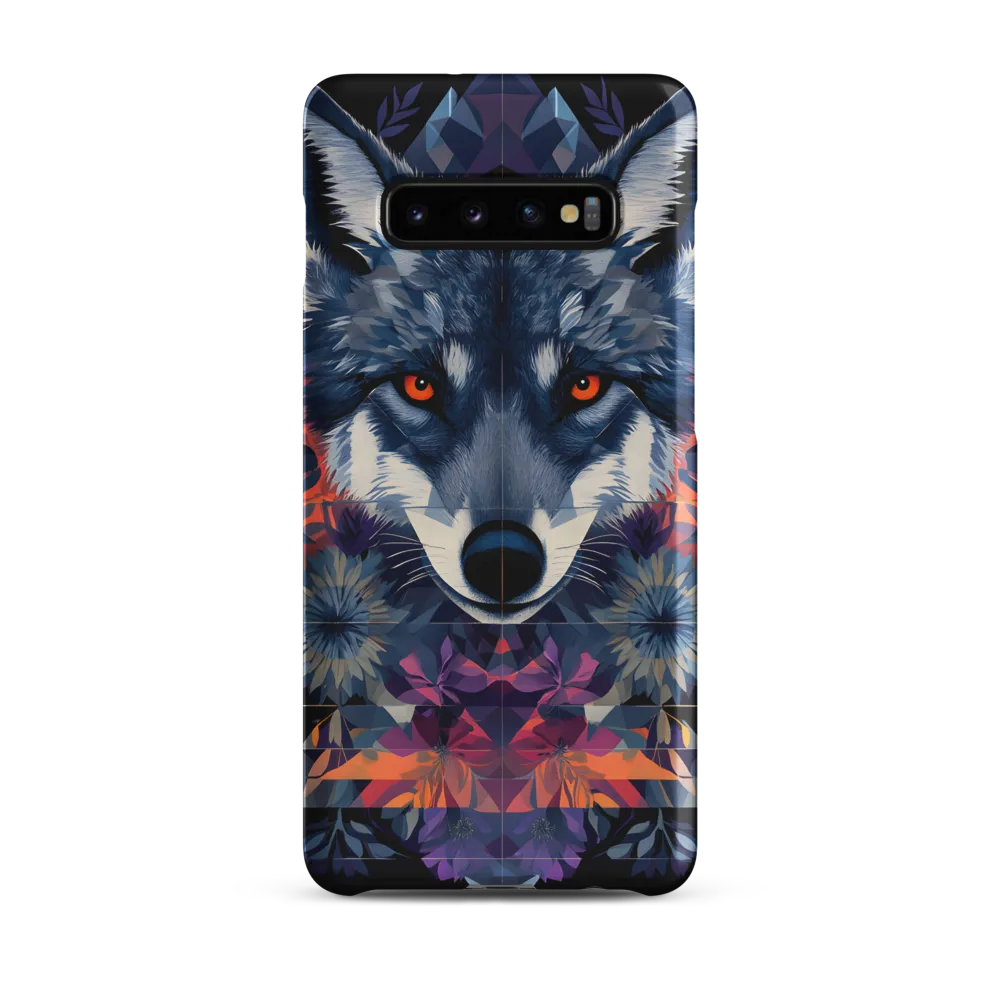 Mystical Wolf Amidst Floral Geometry
