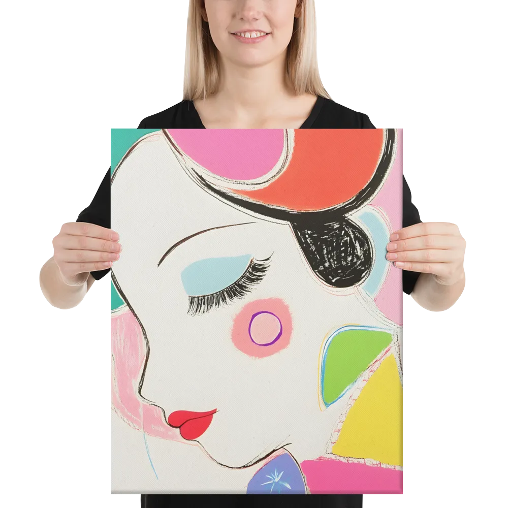 Whimsical Portrait in Colorful Abstraction | Canvas | 16″×20″
