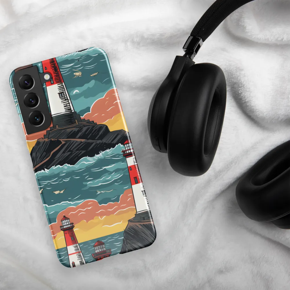 Lighthouses in a Whimsical Ocean | Phone Case |  S22 Plus | Snap Case | Glossy