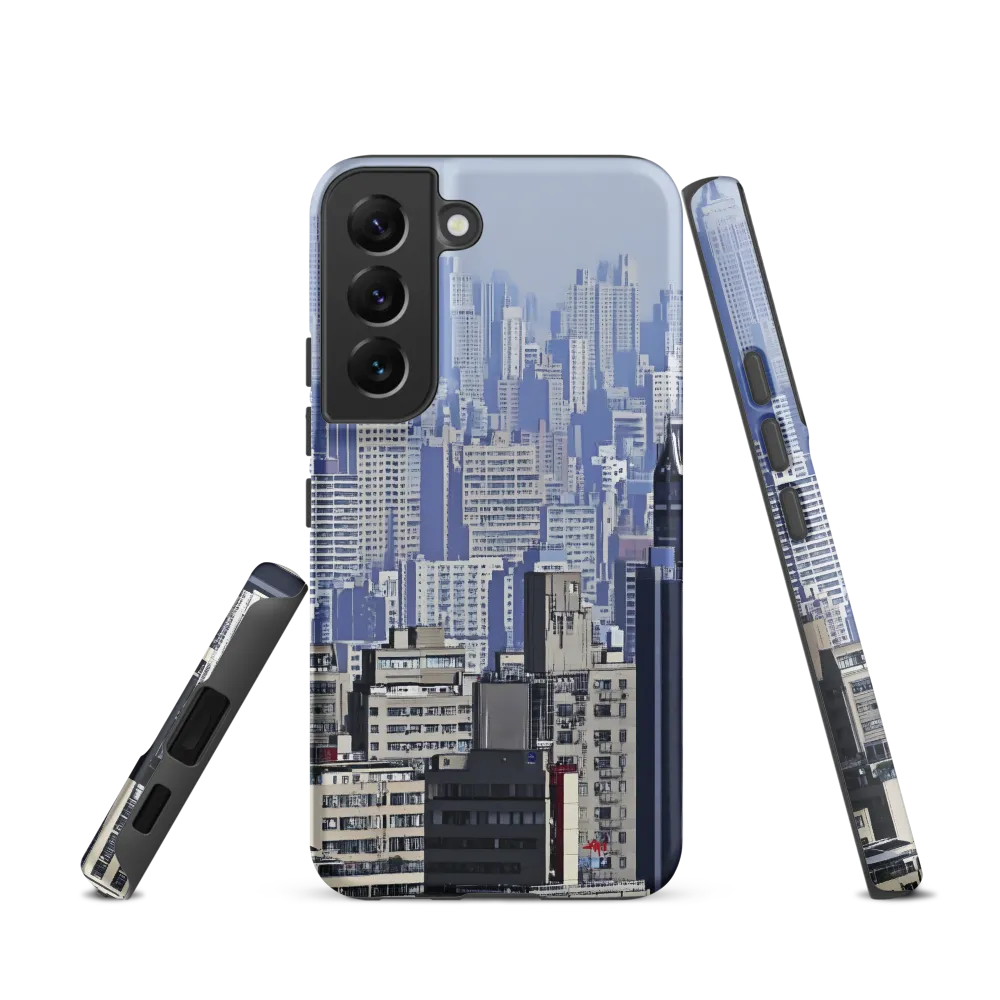 Urban Symphony: A Cityscape in Blues and Grays
