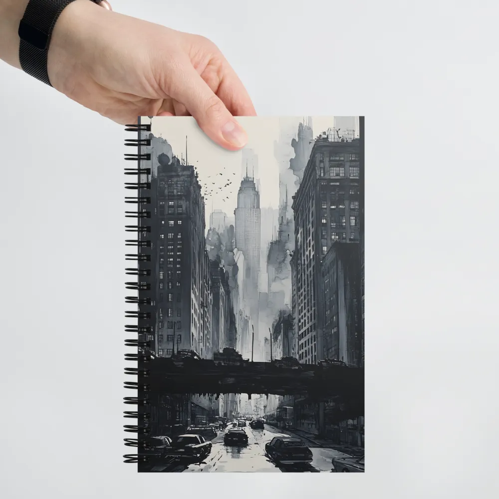 City Whispers: A Monochrome Reflection | Spiral Notebook