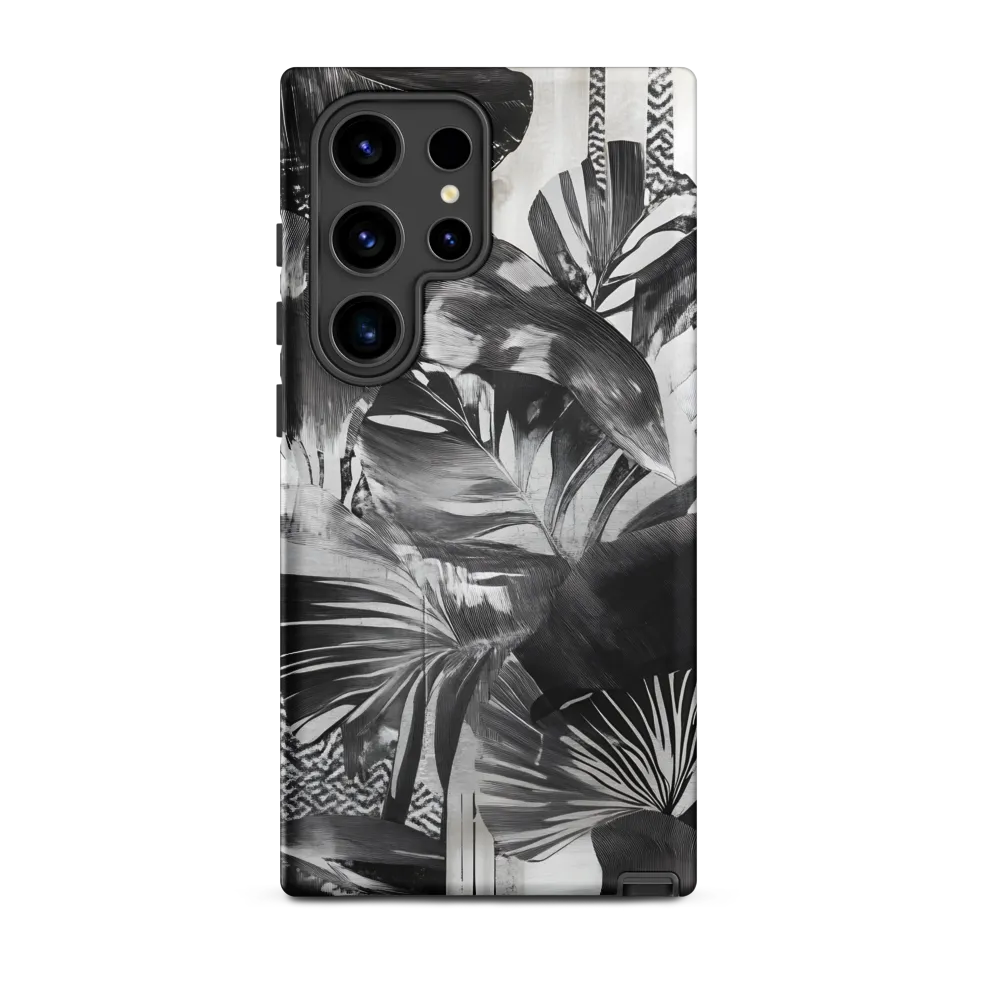 Monochrome Serenity in Tropical Foliage