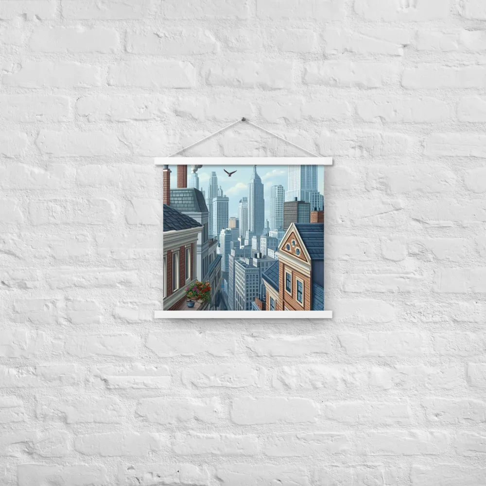 Urban Symphony | Poster With White Wood Hanger | 18″×18″