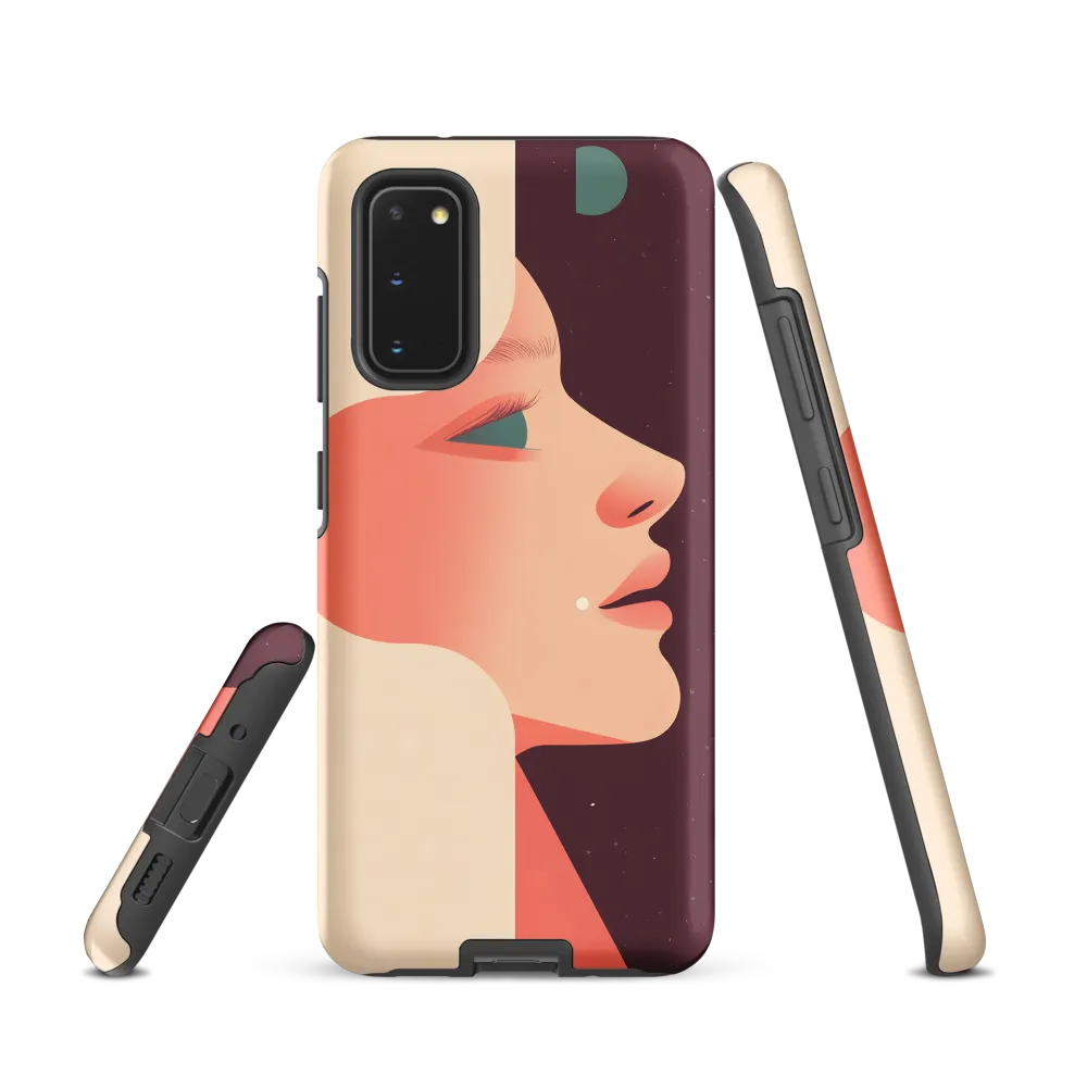 Profile in Peach and Burgundy