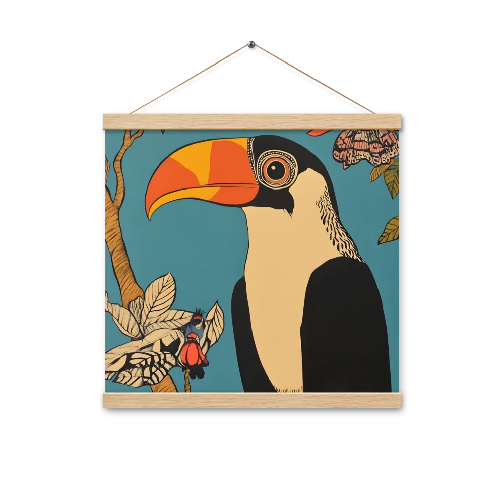 Tropical Majesty: The Toucan at Rest | Poster With Oak Wood Hanger | 16″×16″