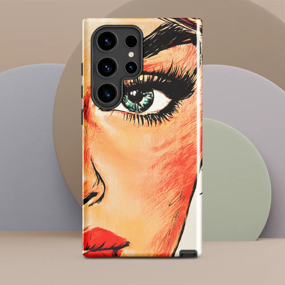 Turquoise Eye, Red Lip — Pop-Illustration Close-Up