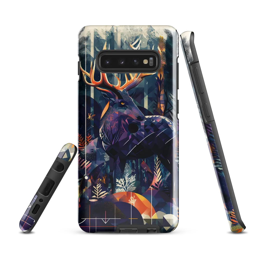 Majestic Serenity: A Geometric Forest Encounter | Phone Case |  S10 Plus | Tough Case | Glossy