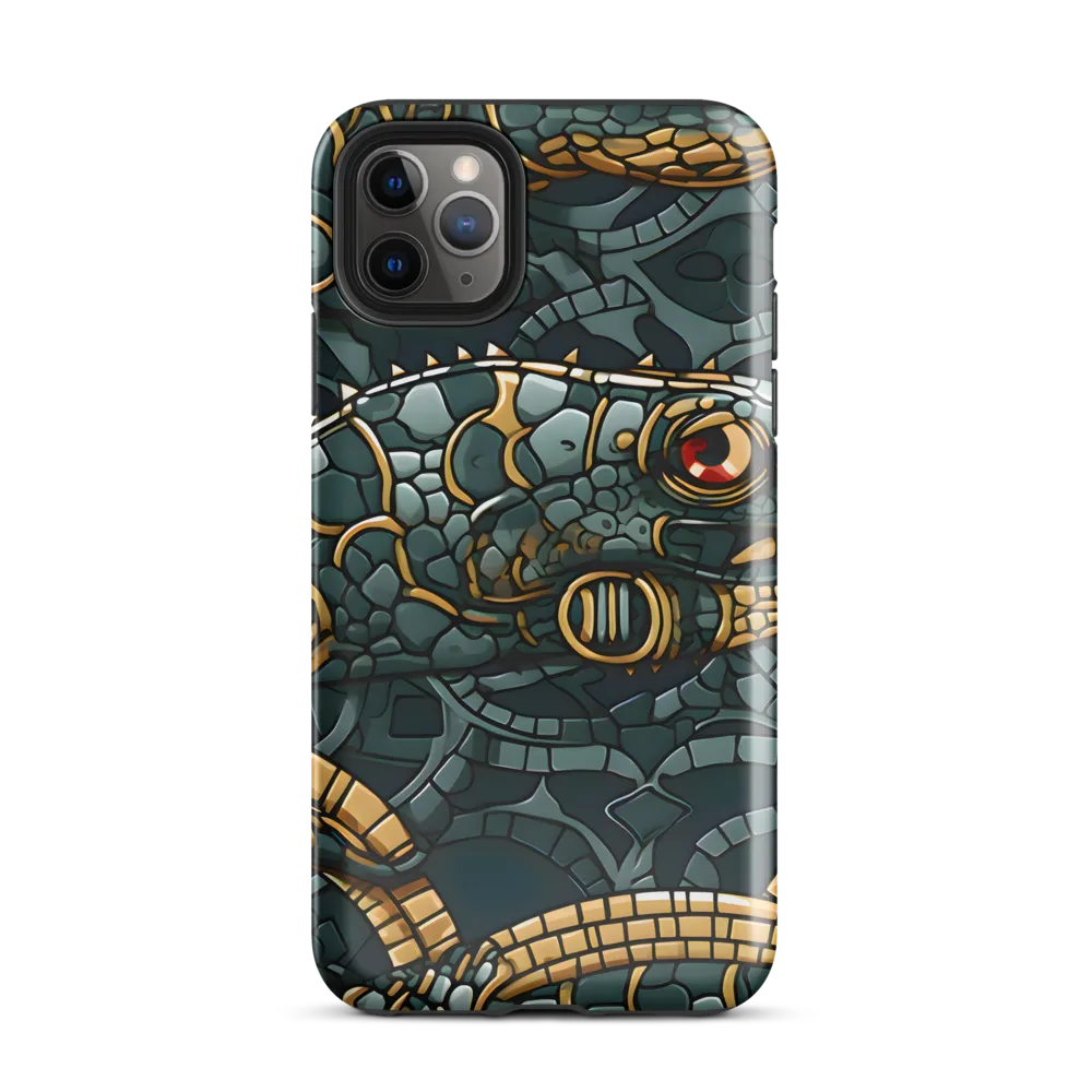 Reptilian Elegance: A Digital Art Nouveau Tapestry | Phone Case |  11 Pro Max | Tough Case | Glossy