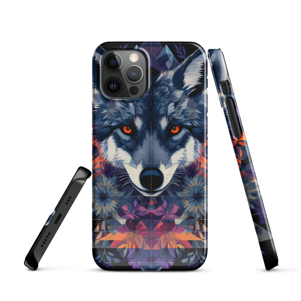 Mystical Wolf Amidst Floral Geometry
